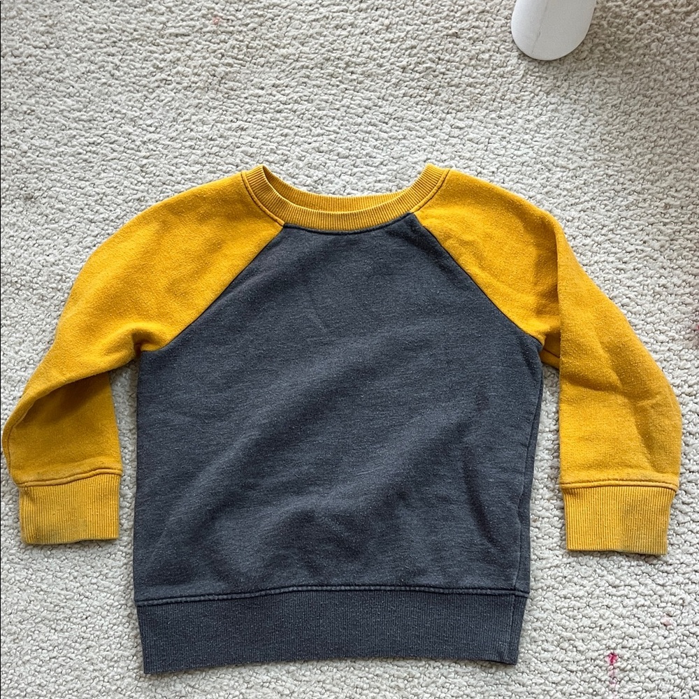 Kids Raglan Sleeve sweatshirt - Gray and Yellow